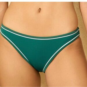 Teal green Bikini Bottom with White Trim